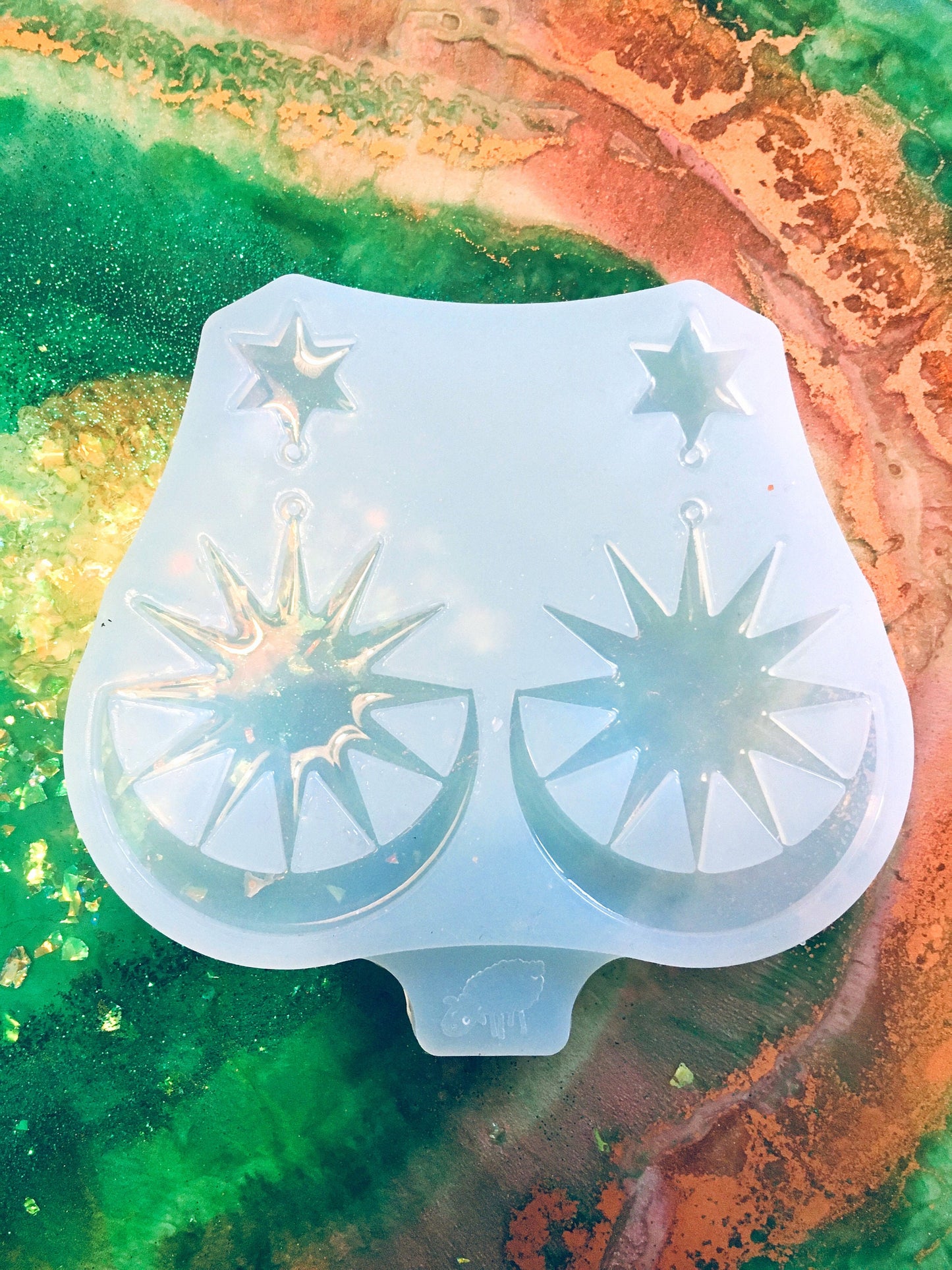 Mold crescent moon and star for UV resin.Set earrings crescent moon Silicone mold.Jewelry diy mold.Mold resin art.Super glossy resin uv mold