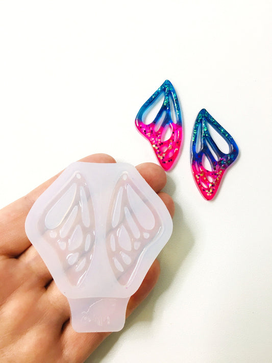 Mold for epoxy resin. Butterfly wing earrings.
