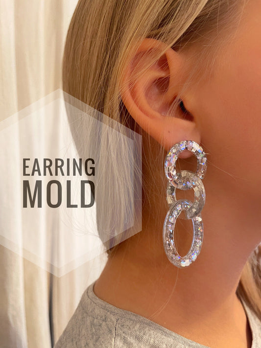 Silicone molds from the manufacturer. Earrings molds large chain.