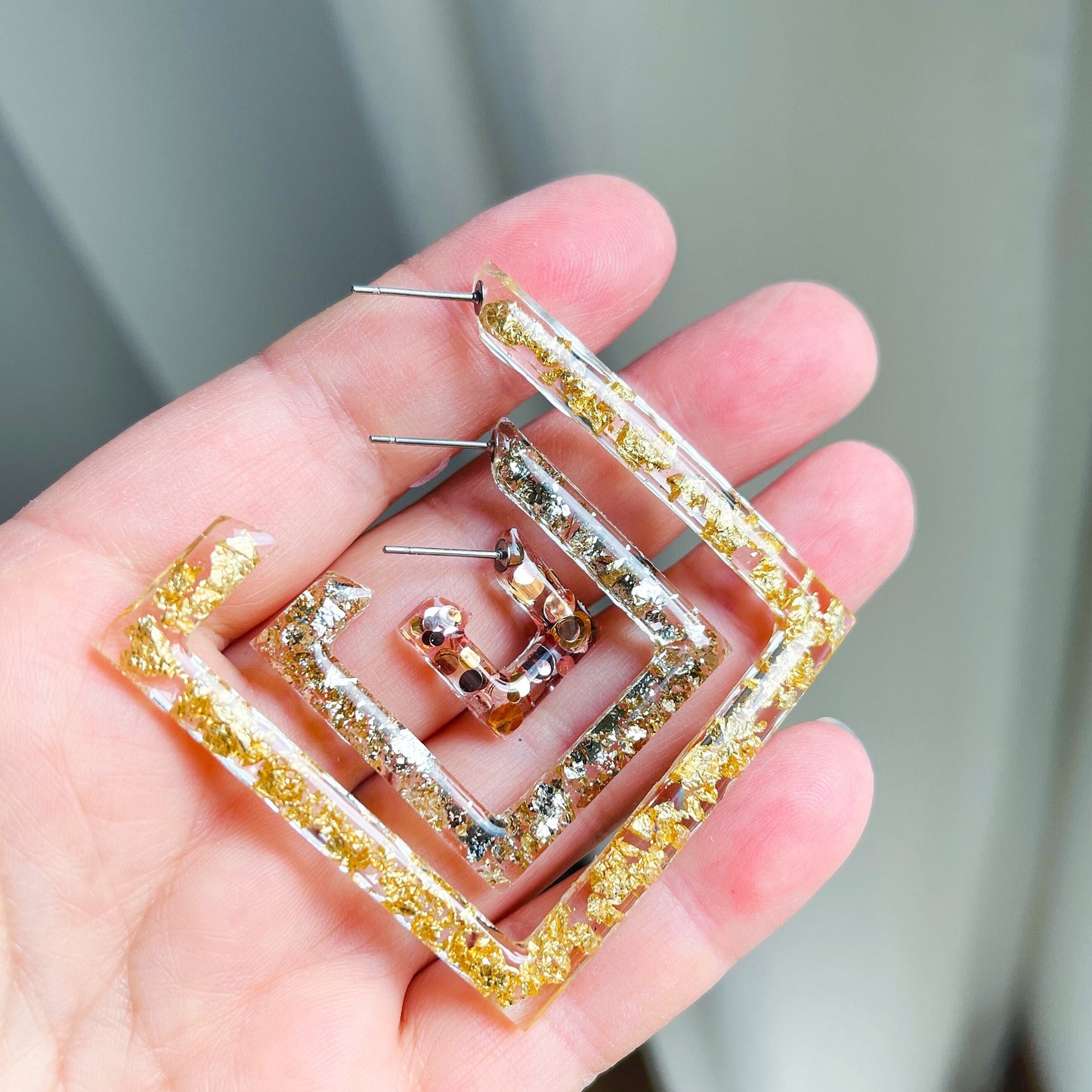 Silicone mold square earrings  . Mold square for epoxy and UV resin. Super gloss resin mold. Jewelry earrings form . Rubber mould square.
