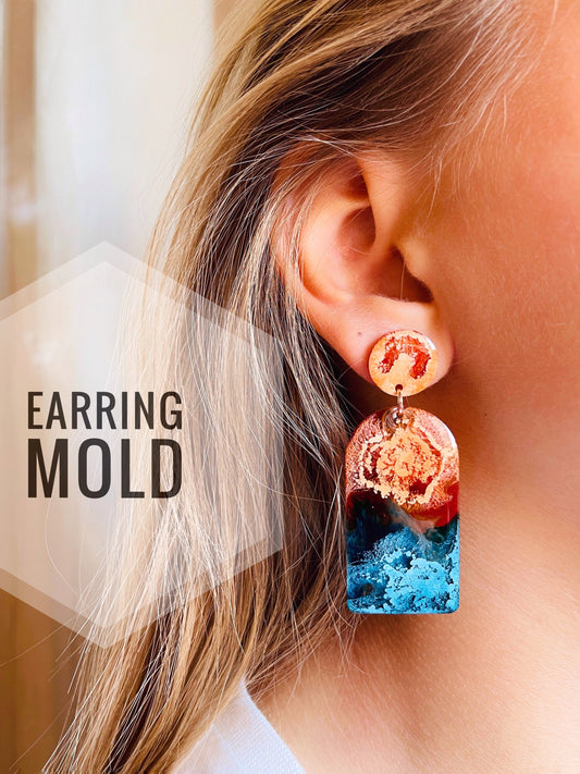 Silicone mold  modern earrings arc  . Mold for uv and epoxy resin. Super gloss resin mold