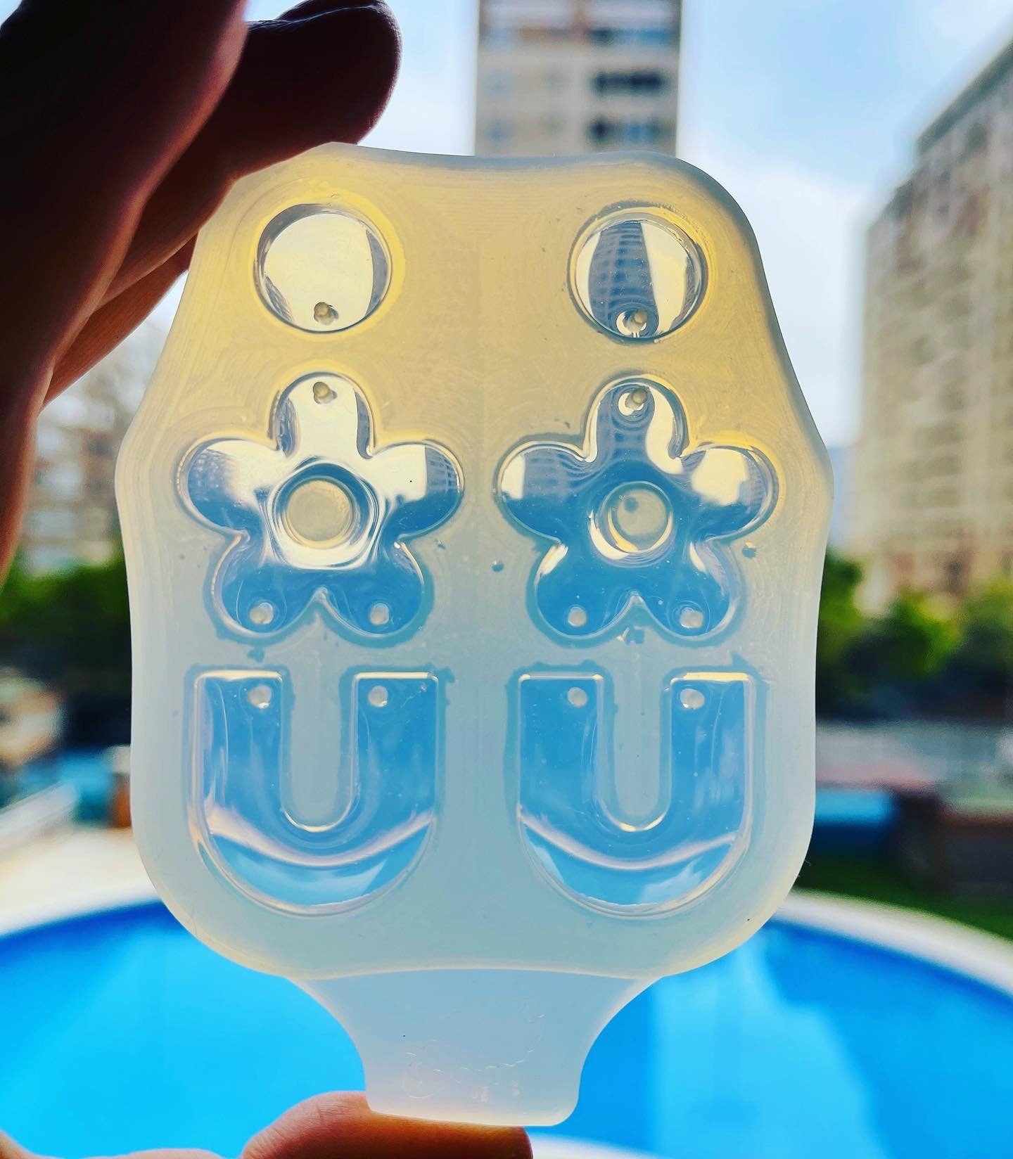 Silicone mold  earrings arc and flower  . Mold oval for epoxy resin. Super gloss resin mold. Jewelry earrings form flower. Rubber mould arc.