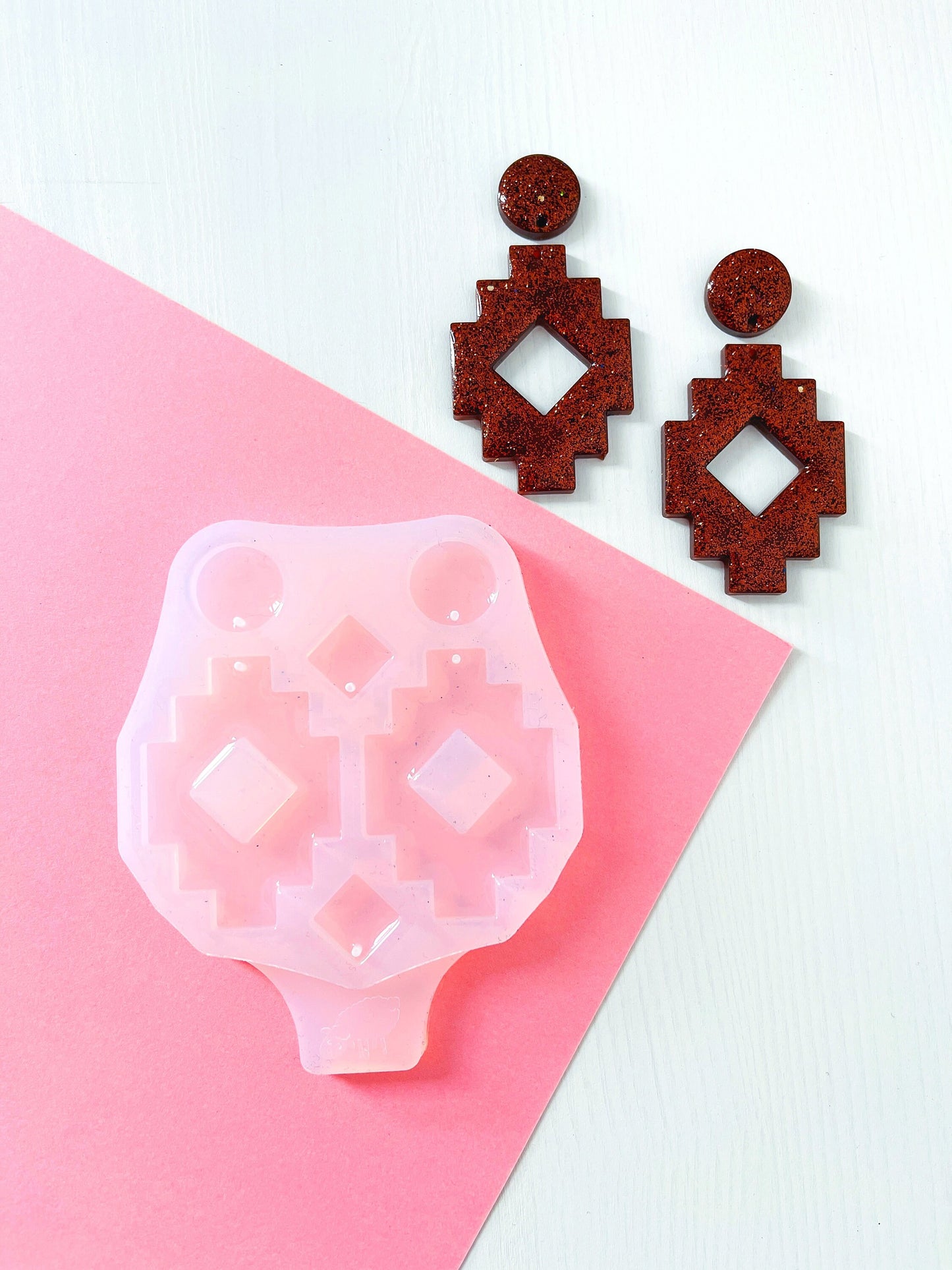 Mold for Aztec resin earrings. For epoxy and UV resin