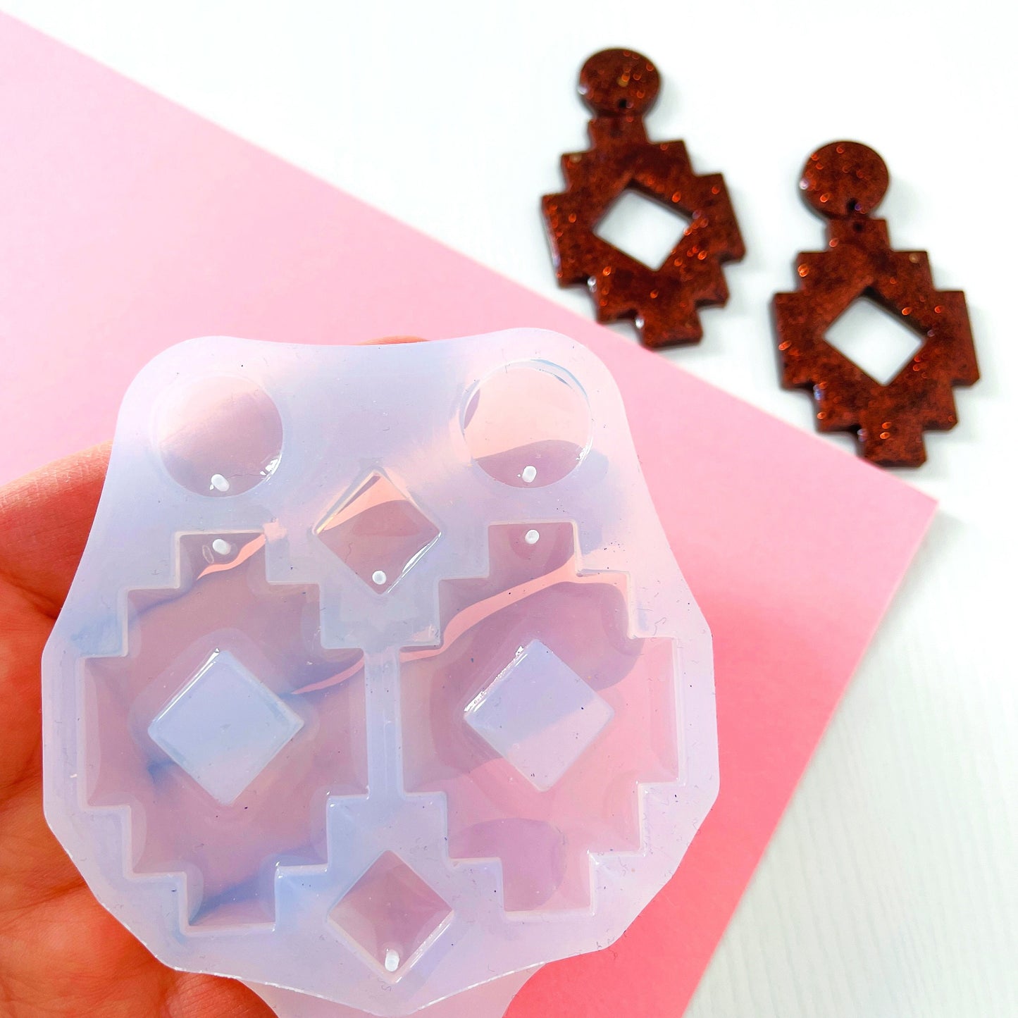 Mold for Aztec resin earrings. For epoxy and UV resin