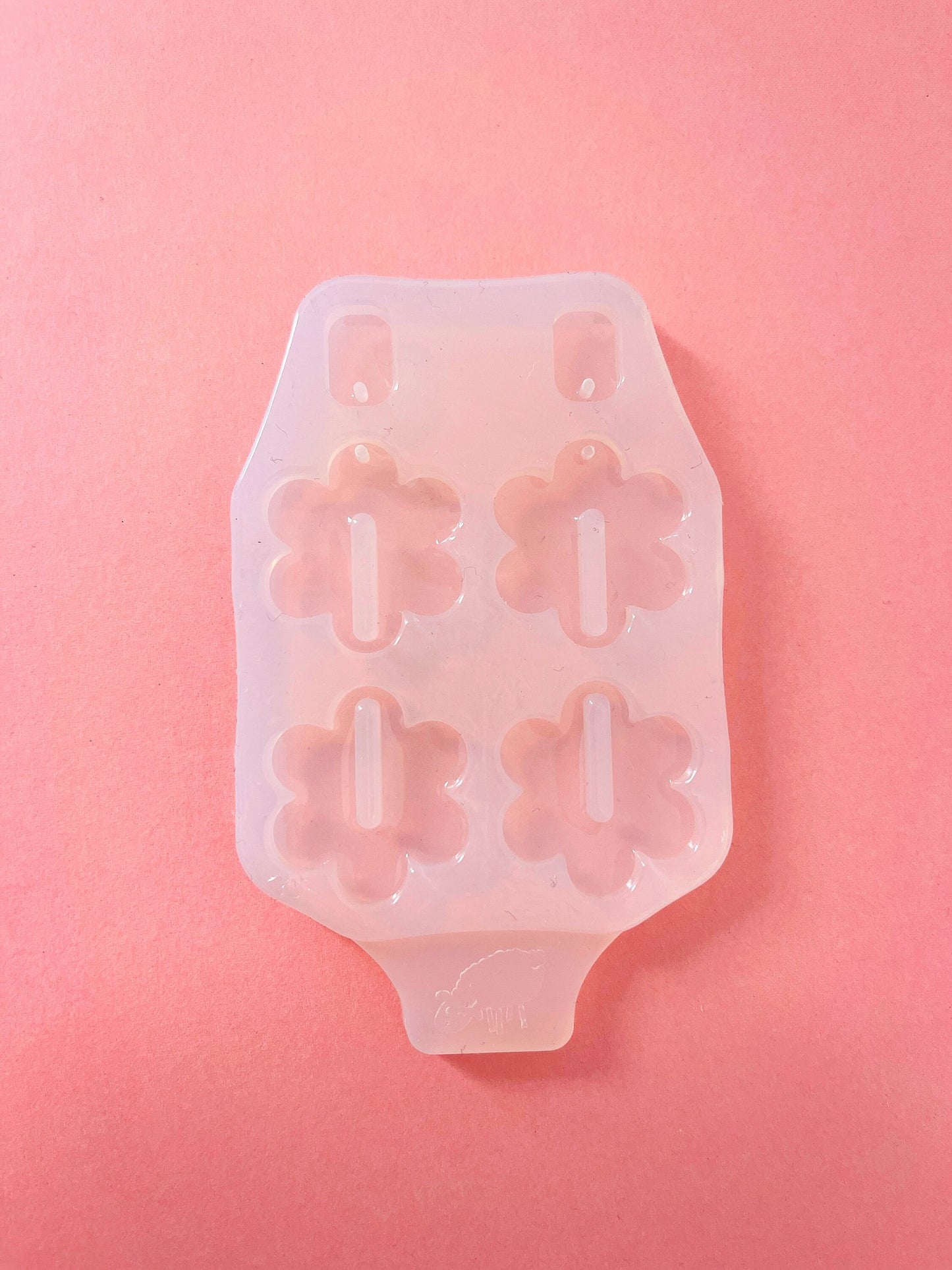 Mold flower for uv and epoxy. Set of stud earrings. Super glossy resin mold. Jewelry diy form flower pendant.