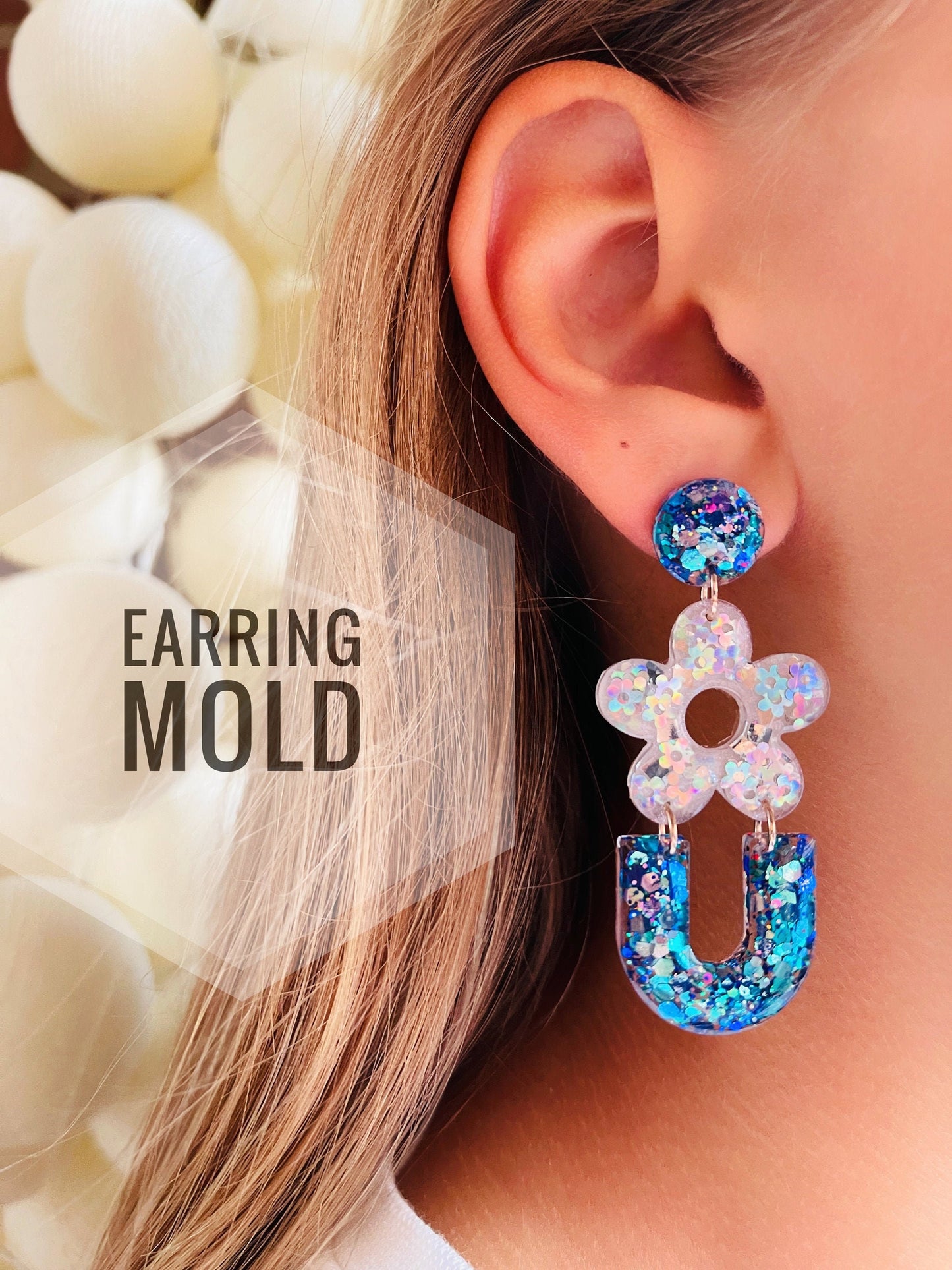 Silicone mold  earrings arc and flower  . Mold oval for epoxy resin. Super gloss resin mold. Jewelry earrings form flower. Rubber mould arc.