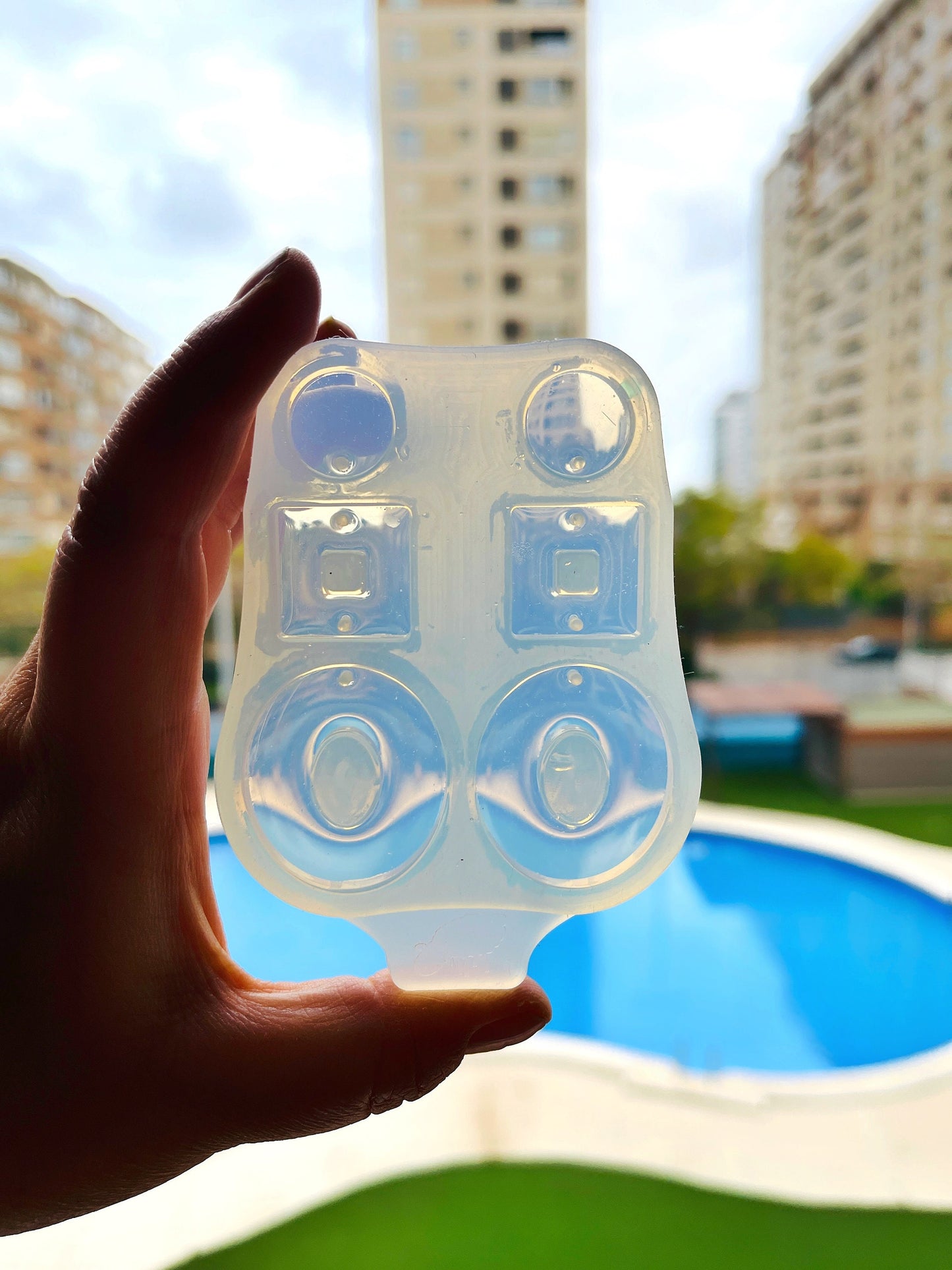Silicone mold earrings circle and square . Mold ring for epoxy and UV resin. Mold earrings circle and square.