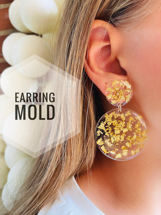 Silicone mold earrings a circle . Mold ring for epoxy and UV resin. Mold earrings a circle.