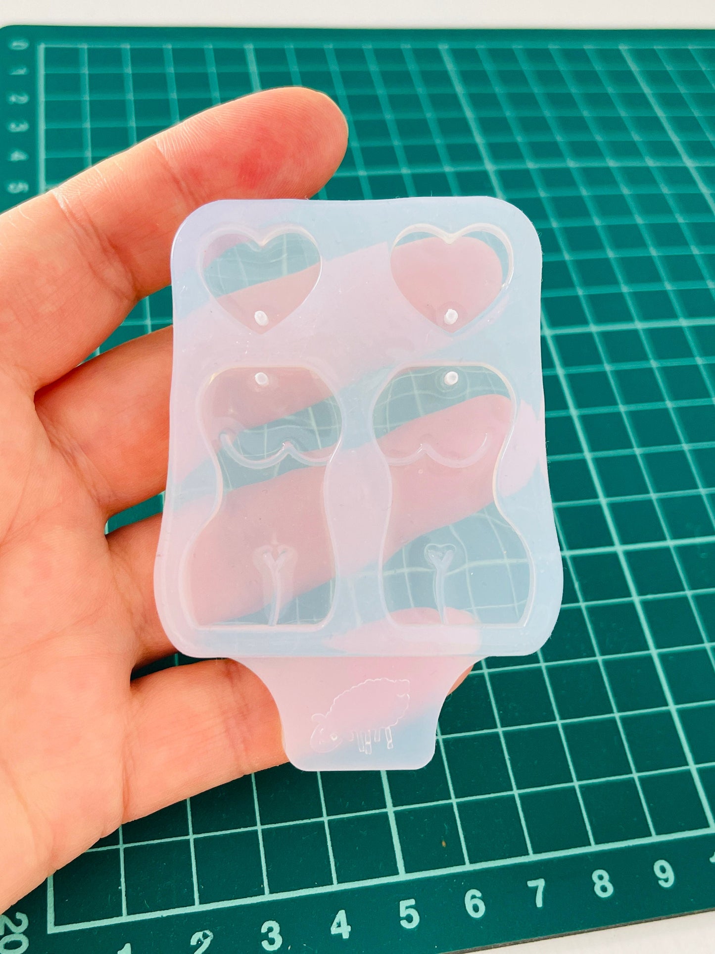 Mold for UV resin. Female Body earrings mold. Silicone mold for epoxy and UV resin. Clear gloss resin. Jewelry earrings.Female Body Earrings