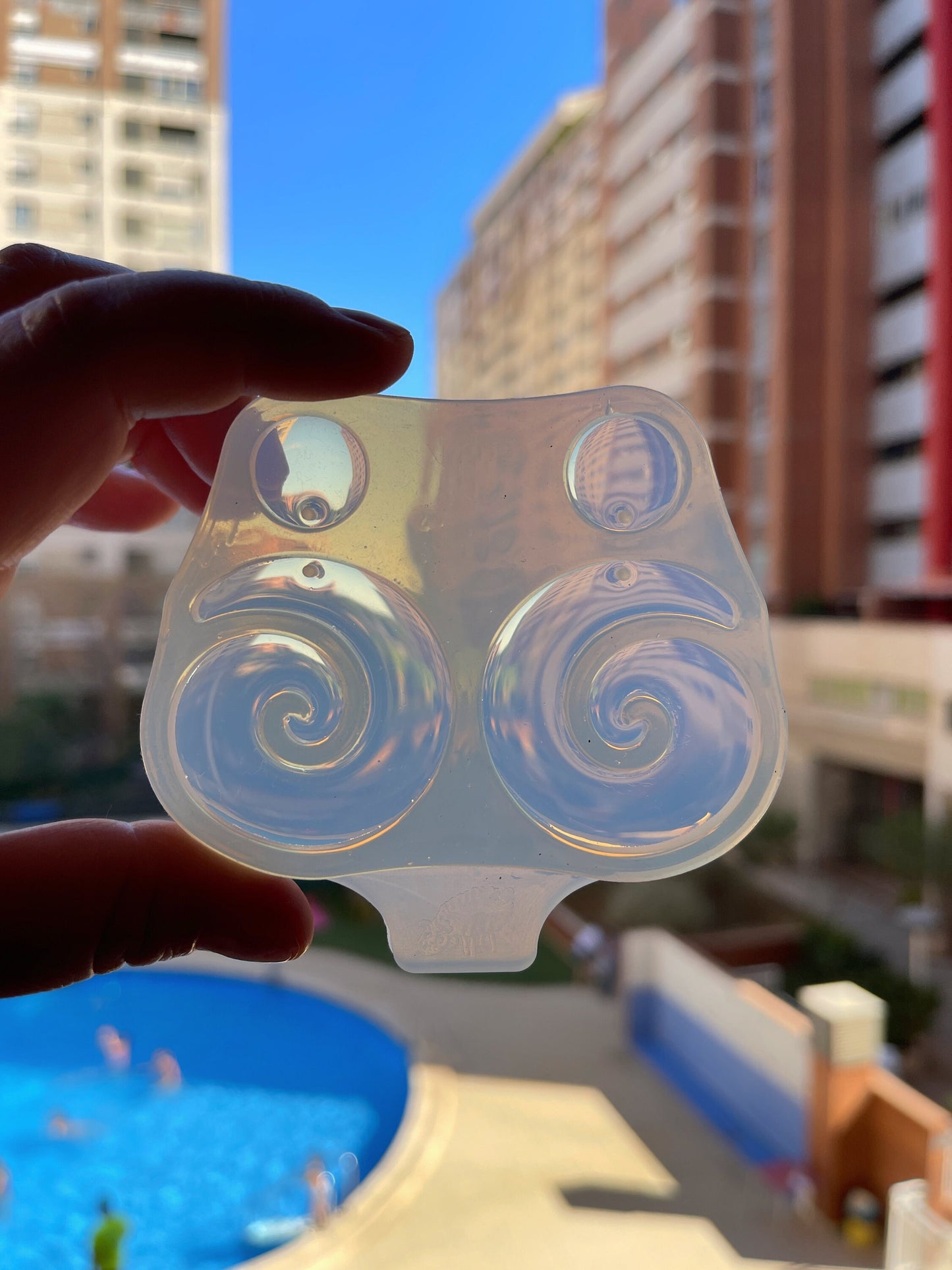 Silicone mold earrings spiral . Mold ring for epoxy and UV resin. Mold earrings circles. Jewelry earrings from round. Rubber mould spiral.