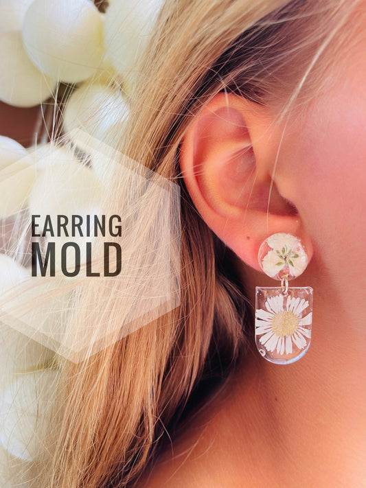 Silicone mold XS  modern earrings arc  . Mold for uv and epoxy resin. Super gloss resin mold