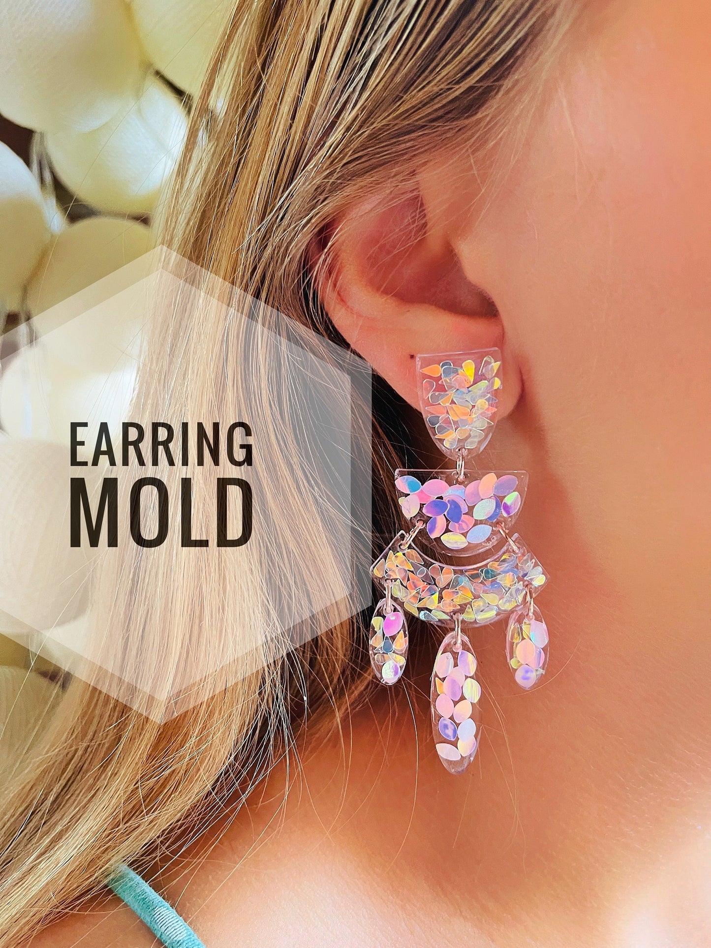 Silicone mold modern earrings  . Mold for UV and epoxy resin. Super gloss resin mold. Jewelry earrings free-form . Rubber mould.