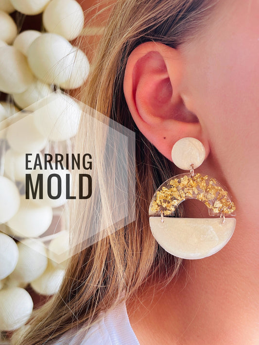 Silicone mold  modern earrings arc  . Mold for uv and epoxy resin. Super gloss resin mold. Jewelry earrings form