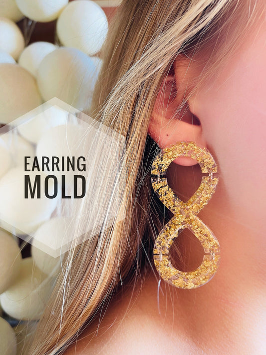 Infinity sign. Silicone mold for epoxy resin earrings.