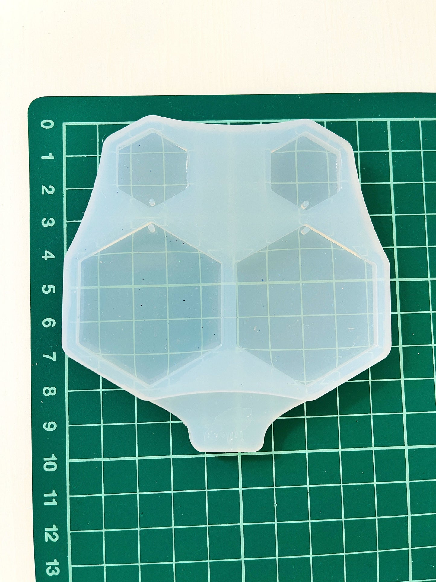 Epoxy resin earring silicone mold. Hexagon shape.
