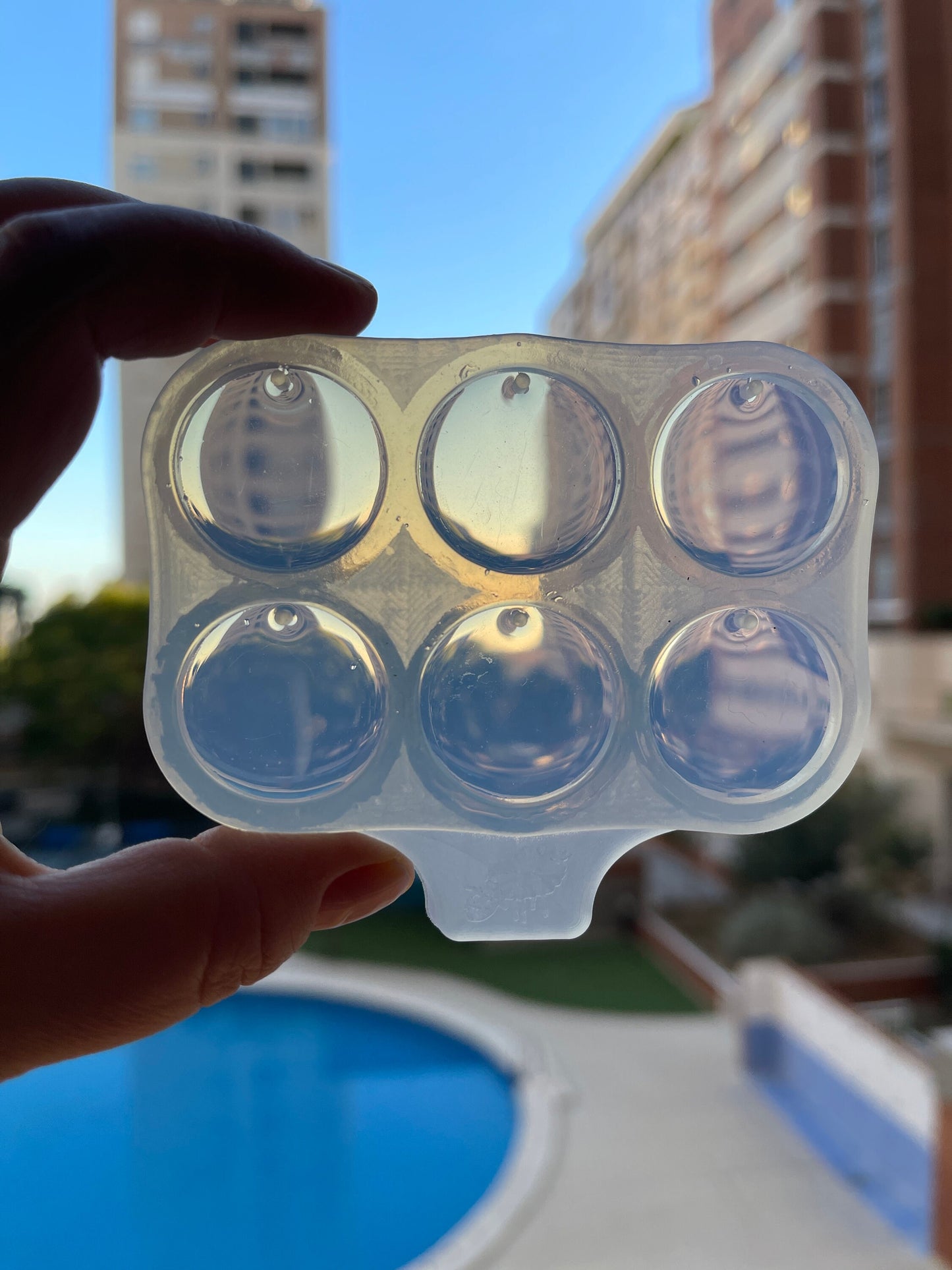 Silicone mold for earrings circles. Mold for epoxy and UV resin. Сlear glossy resin form. Сircles shaped jewelry earrings.