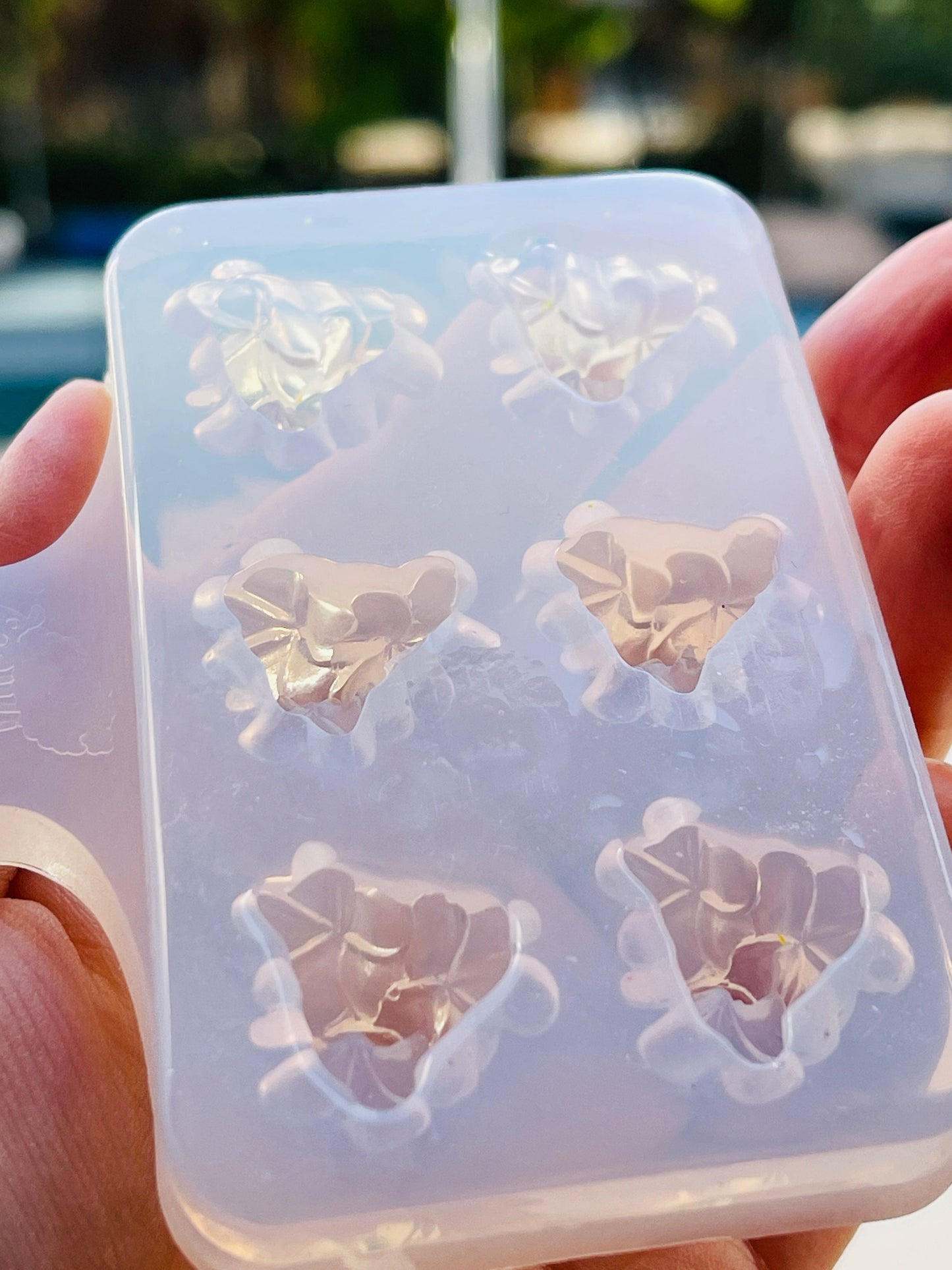 Mold flower for uv and epoxy. Set of earrings. Super glossy resin mold. Jewelry diy form flower earrings.