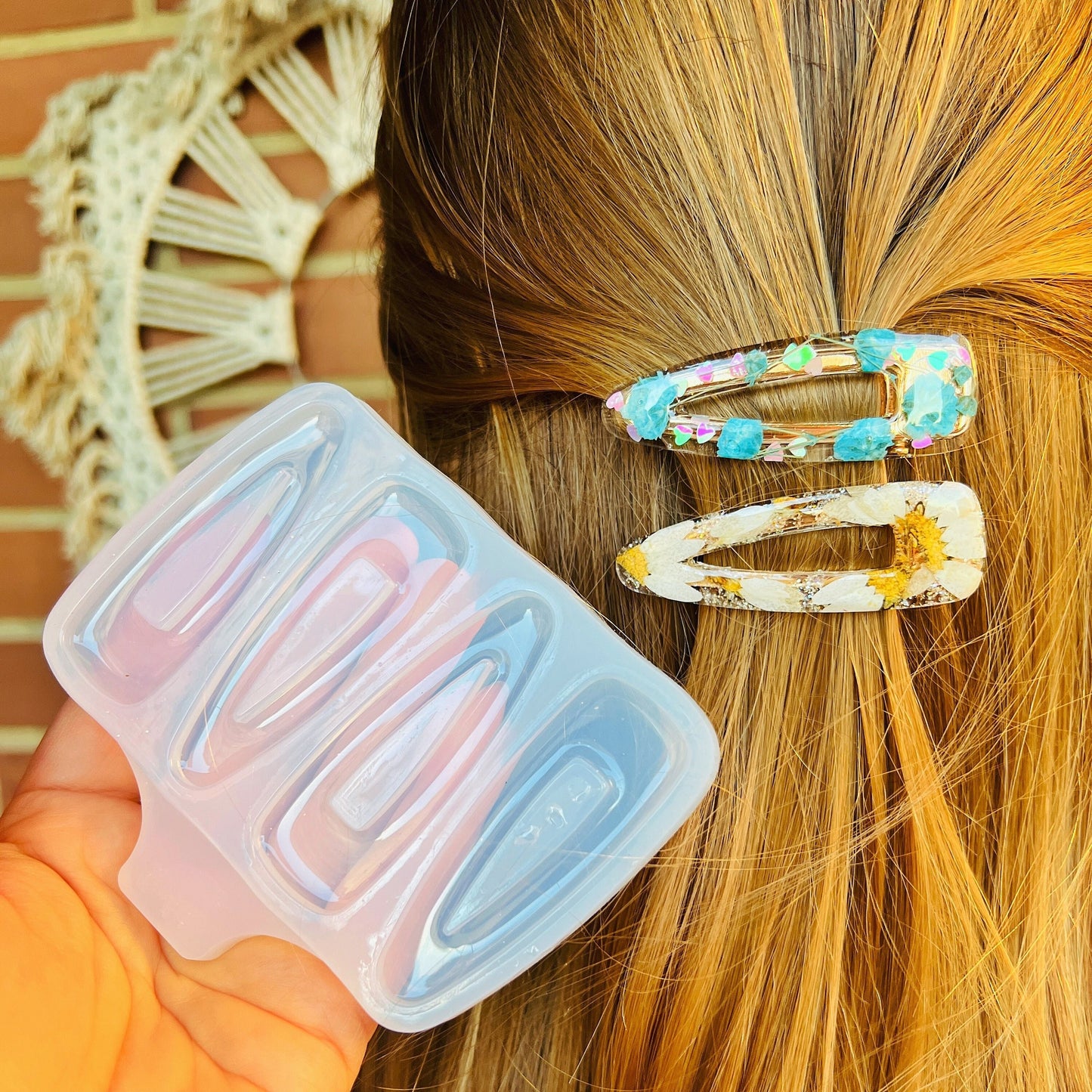 Hair clips Mold for epoxi and uv resin