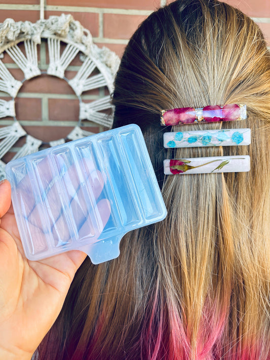 Hair clips6.5X1.2cm.  Mold for epoxi and uv resin