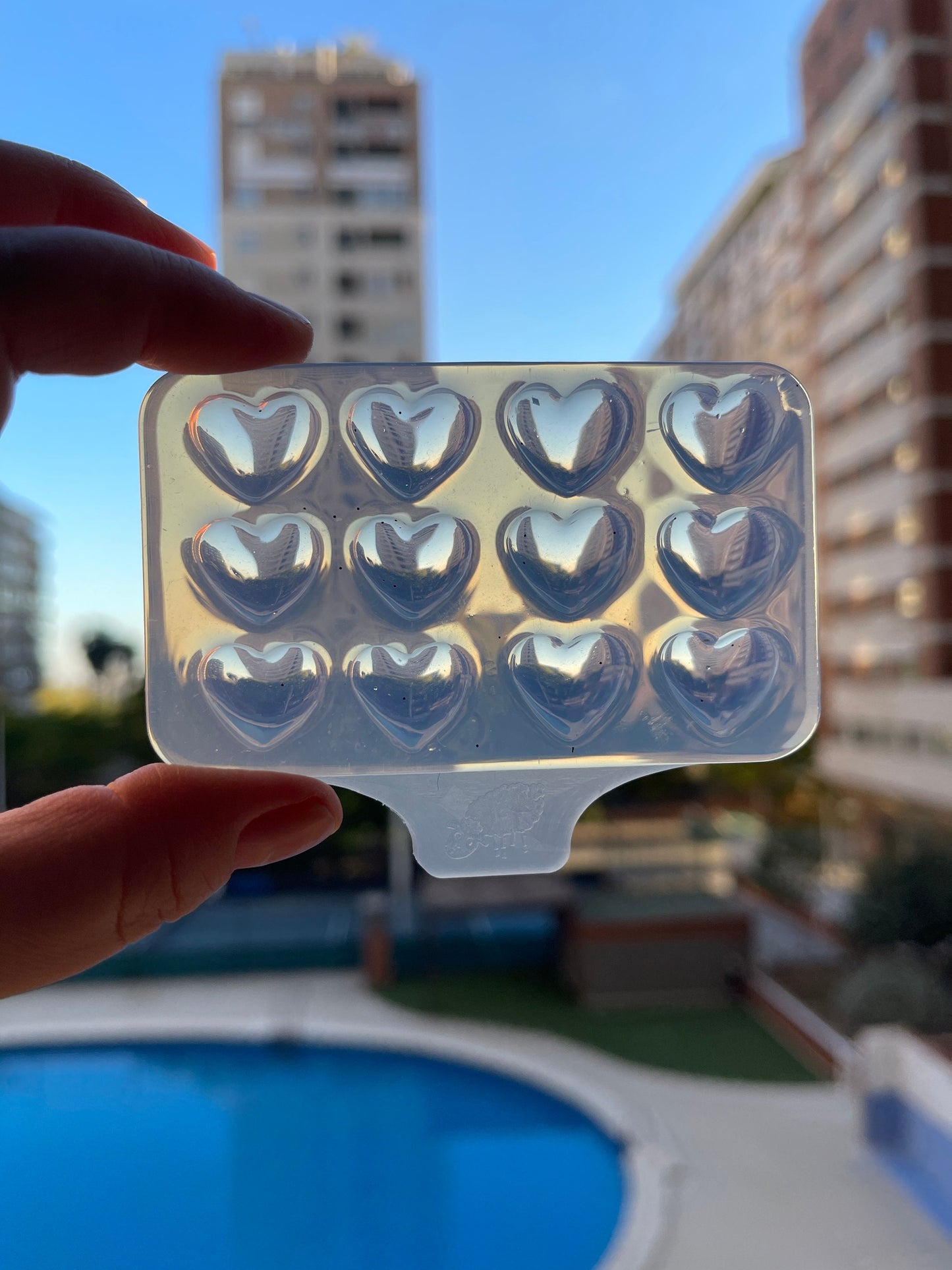 Silicone heart earrings stud. Mold for epoxy and UV resin. Super glossy resin form. Heart shaped jewelry earrings. Rubber form.