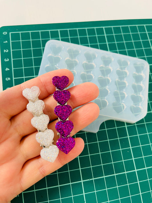 Hair clips 5 x 1.2 cm. Mold for epoxi and uv resin