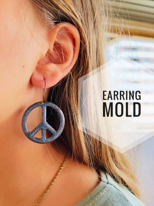Earrings  Peace Sign Symbol Mold. Silicone mold for epoxy and UV resin. Clear gloss resin from. CROSS of the world Earrings