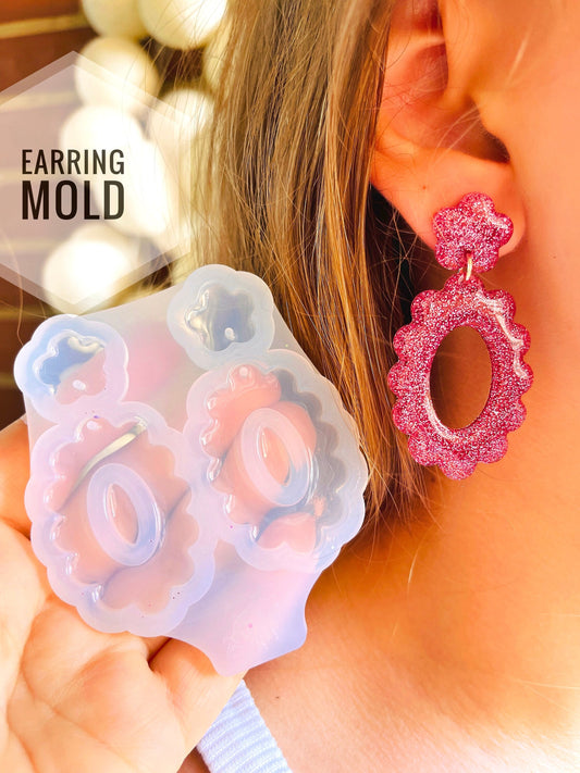 Mold for earrings in the form of oval