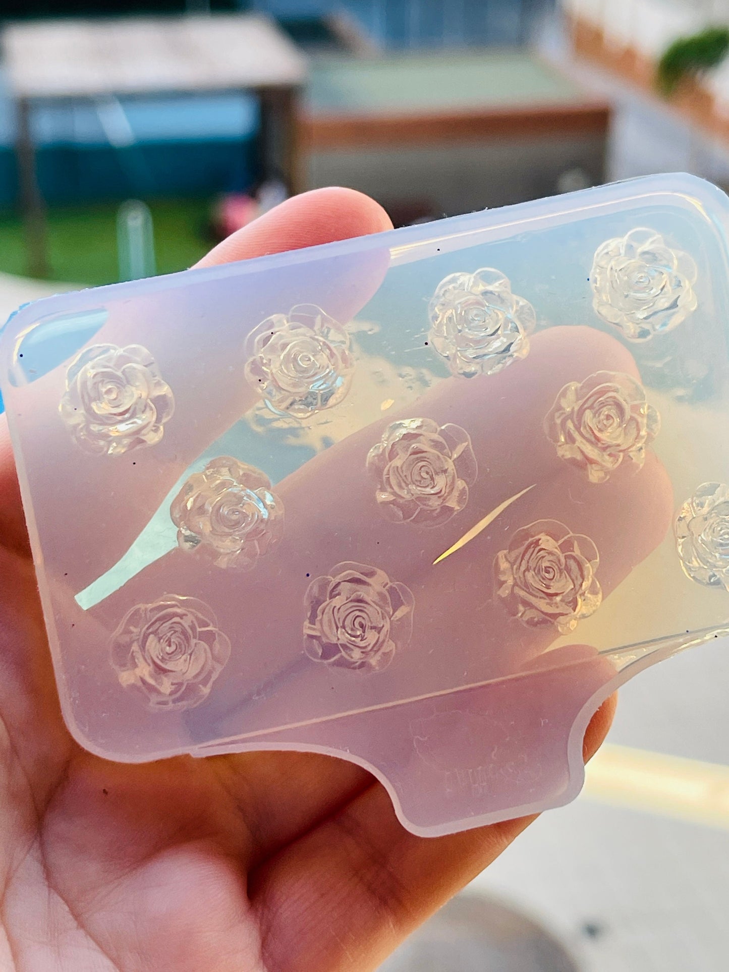 Mold rose flower for uv and epoxy. Set of stud earrings. Super glossy resin mold. Jewelry diy form flower pendant.