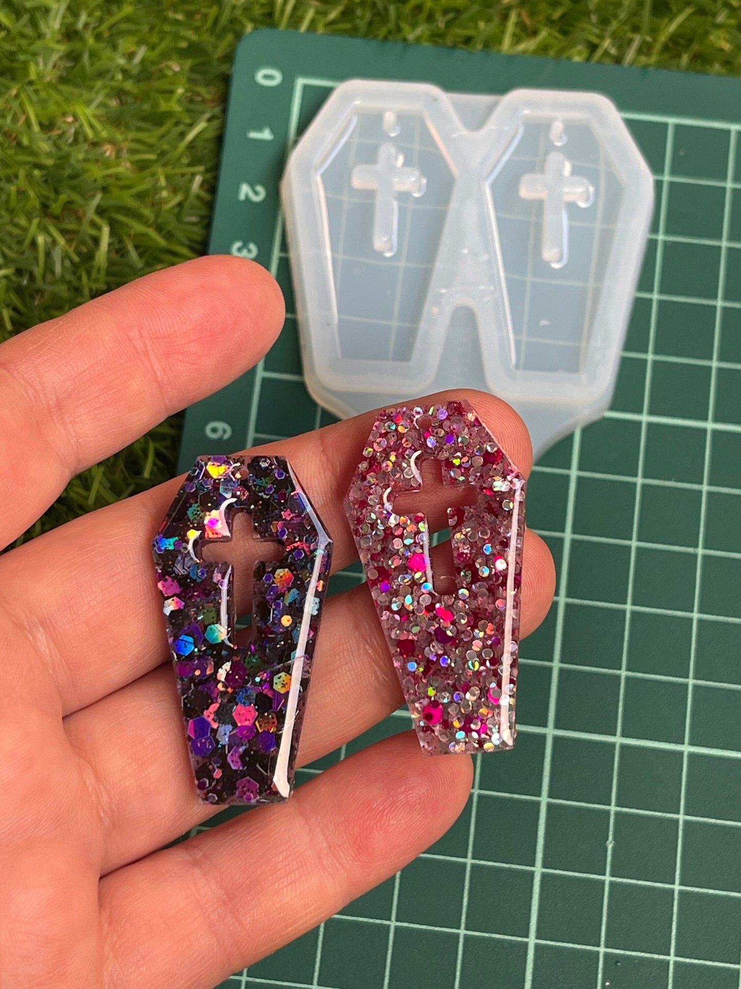 Earrings mold, Coffin, halloween earrings