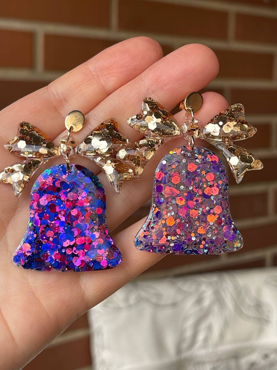Jingle bells. Mold for earrings in the form of a Christmas bells. Form for epoxy or UV resin.
