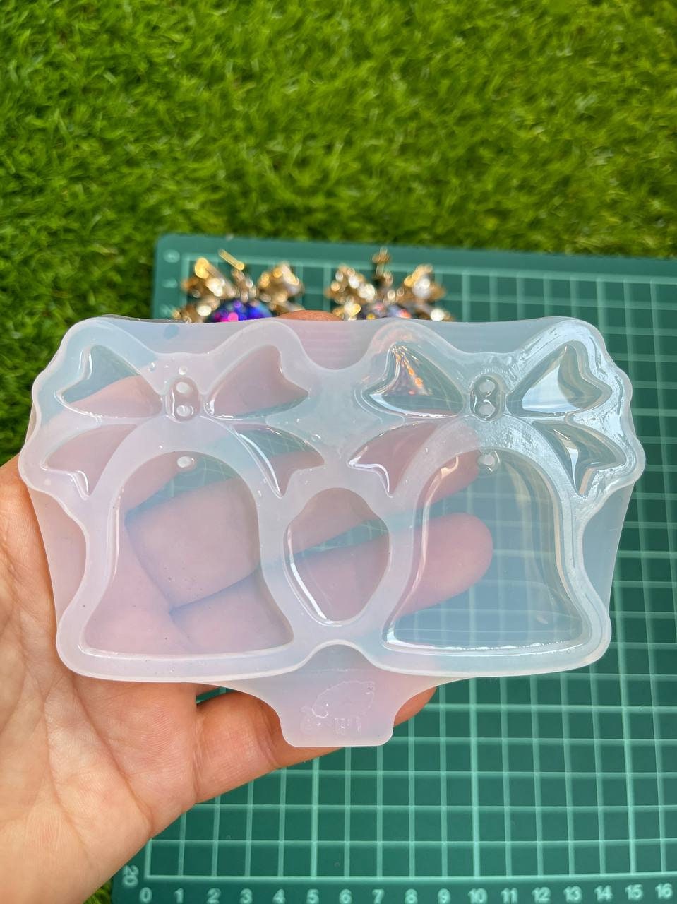 Jingle bells. Mold for earrings in the form of a Christmas bells. Form for epoxy or UV resin.