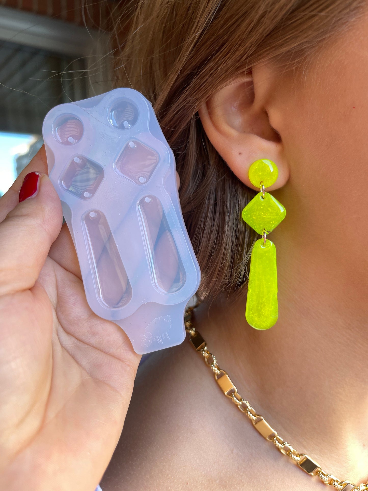 Silicone mold modern earrings  . Mold for UV and epoxy resin.
