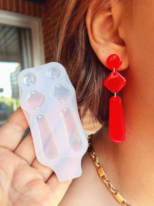Silicone mold modern earrings  . Mold for UV and epoxy resin.