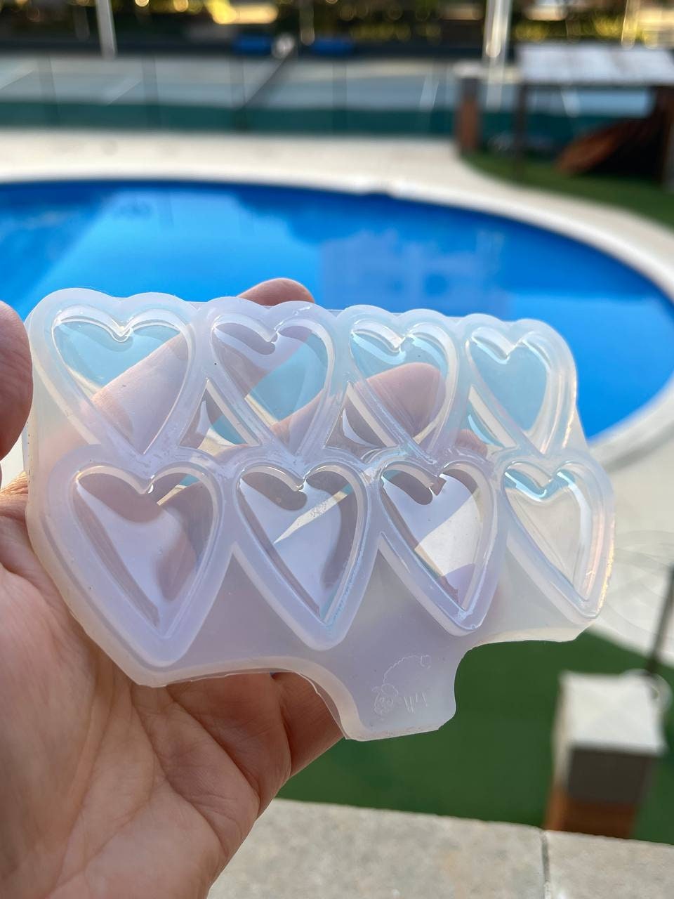Silicone heart earrings. Mold for epoxy and UV resin.