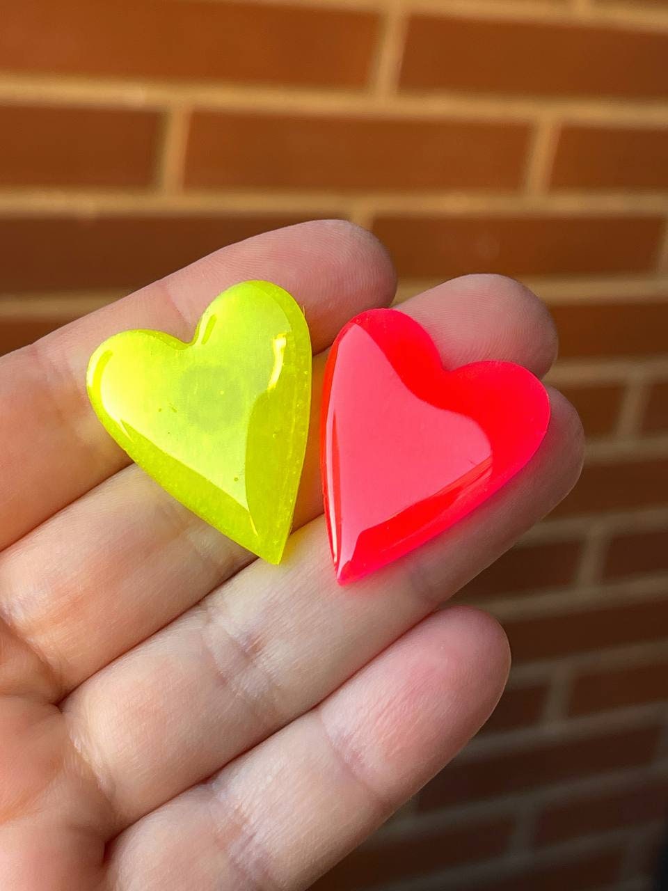 Silicone heart earrings. Mold for epoxy and UV resin.