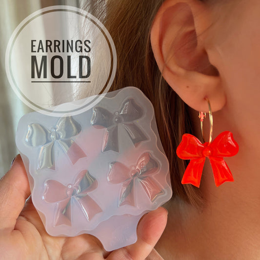 Mold bows for uv and epoxy. Set of earrings. Super glossy resin mold. Jewelry diy form bows pendant.