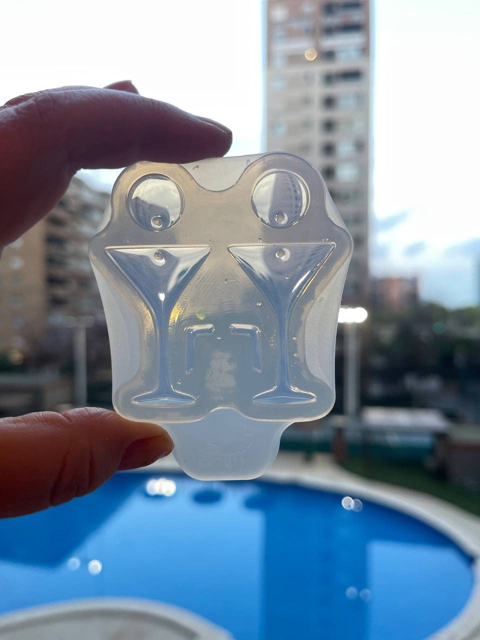 Silicone earrings Martini. Mold for epoxy and UV resin. Super glossy resin form. Martini shaped jewelry earrings. Rubber form.