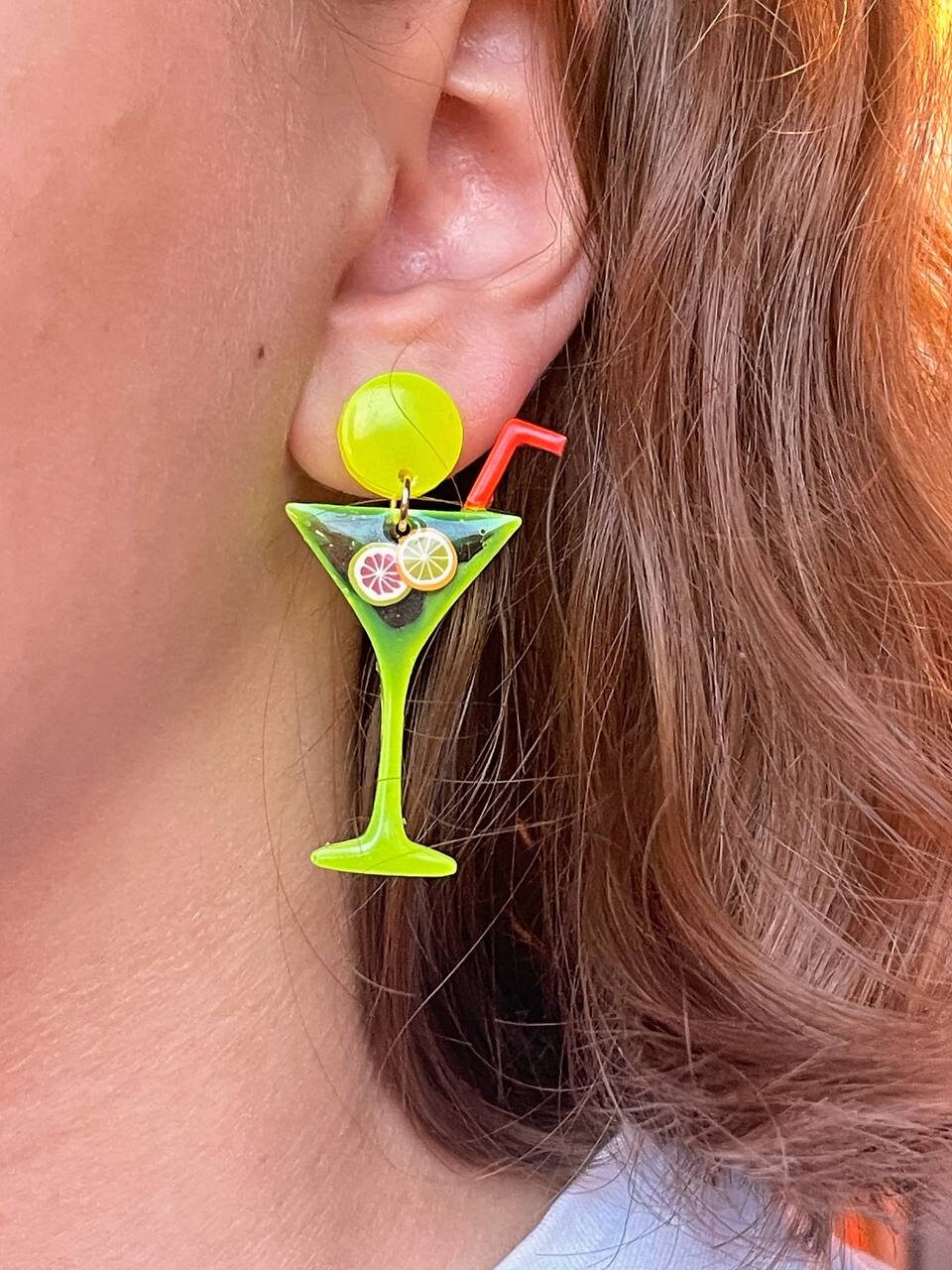 Silicone earrings Martini. Mold for epoxy and UV resin. Super glossy resin form. Martini shaped jewelry earrings. Rubber form.