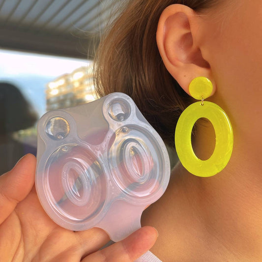 Silicone mold  earrings oval  . Mold oval for epoxy resin. Super gloss resin mold. Jewelry earrings form oval . Rubber mould oval.