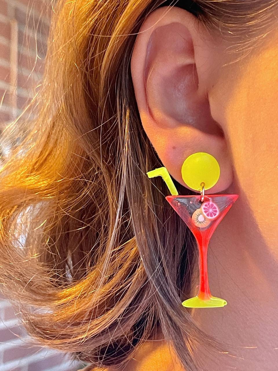 Silicone earrings Martini. Mold for epoxy and UV resin. Super glossy resin form. Martini shaped jewelry earrings. Rubber form.
