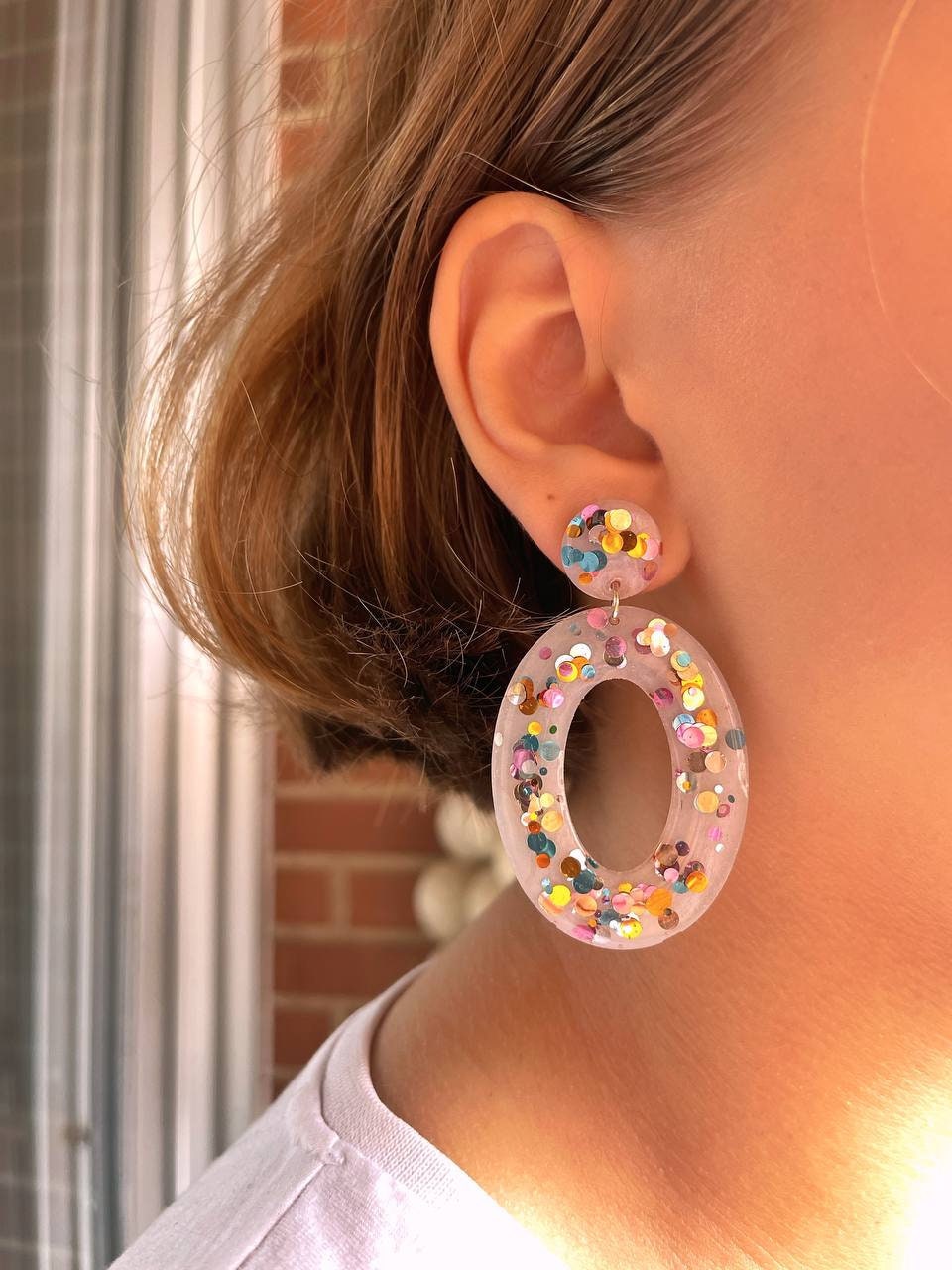 Silicone mold  earrings oval  . Mold oval for epoxy resin. Super gloss resin mold. Jewelry earrings form oval . Rubber mould oval.