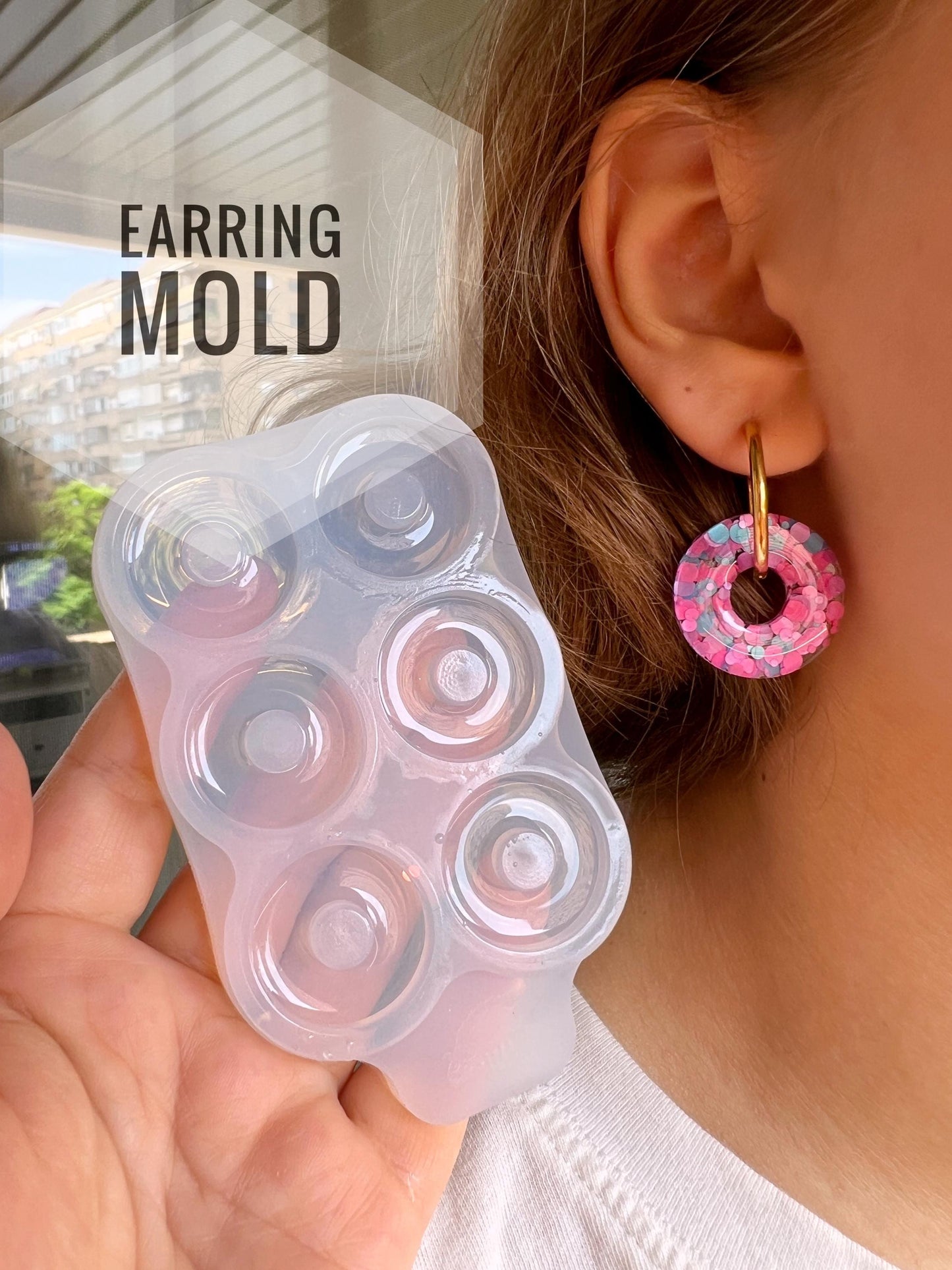 15, 20, 25 mm • Silicone Molds for Round Earrings • Mold for epoxy and UV resin • Super glossy resin form • Circle Shape Jewelry Earrings