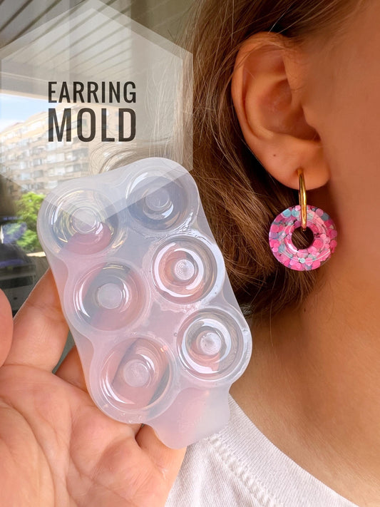 15, 20, 25 mm • Silicone Molds for Round Earrings • Mold for epoxy and UV resin • Super glossy resin form • Circle Shape Jewelry Earrings