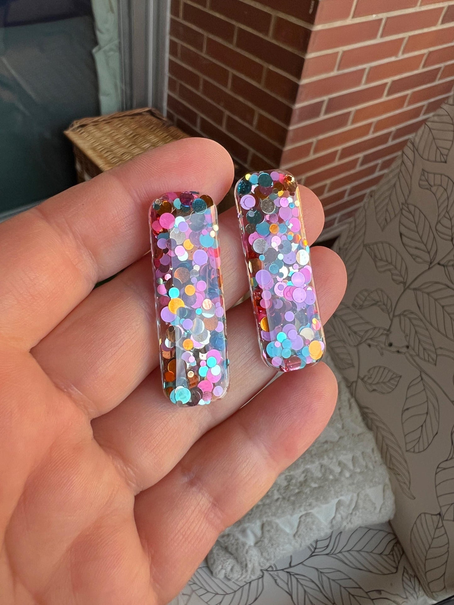 Hair clips 4 x 1.2 cm. Mold for epoxy and uv resin