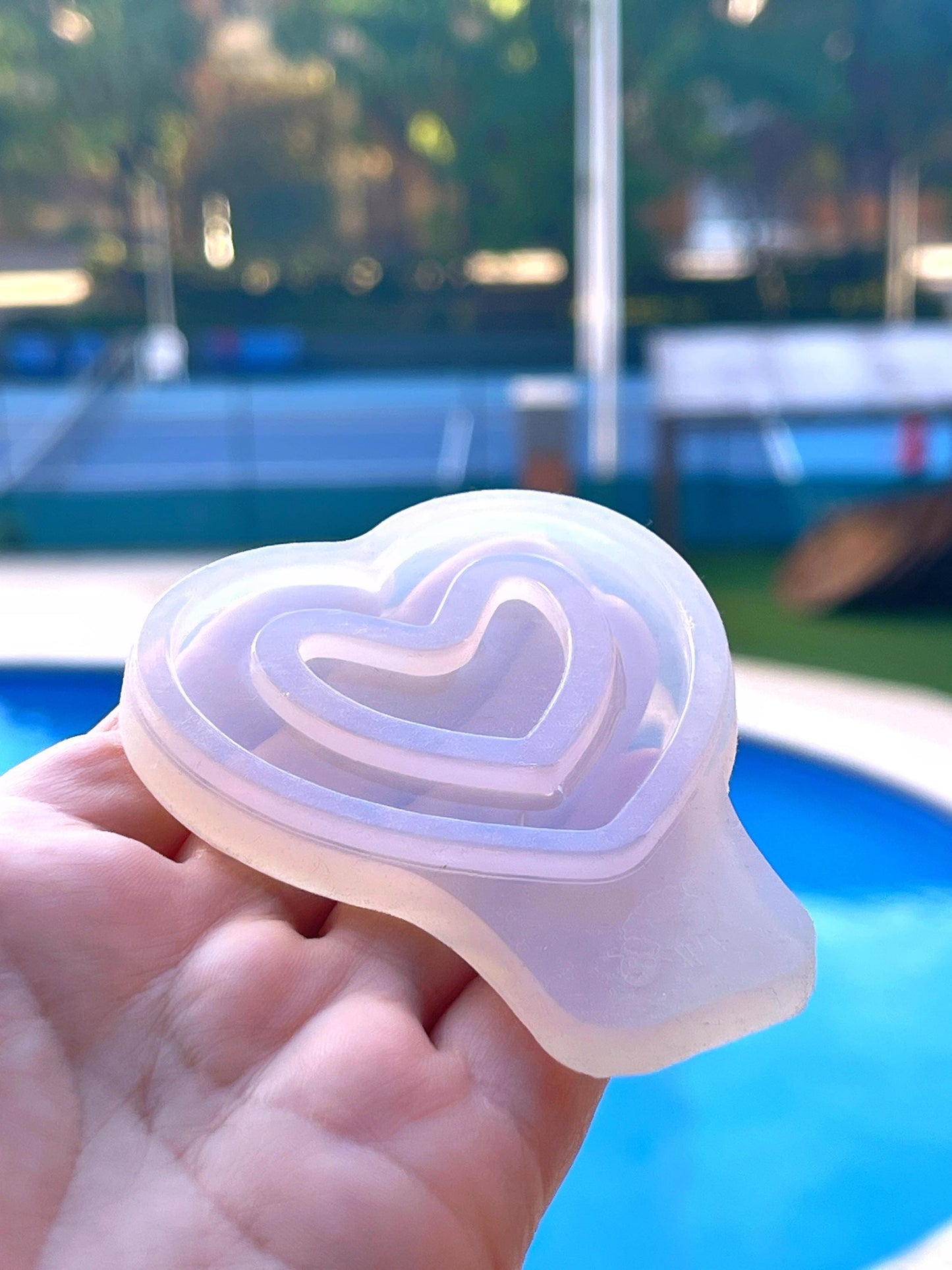 Heart hair clip 5.8 cm. Mold for epoxi and uv resin