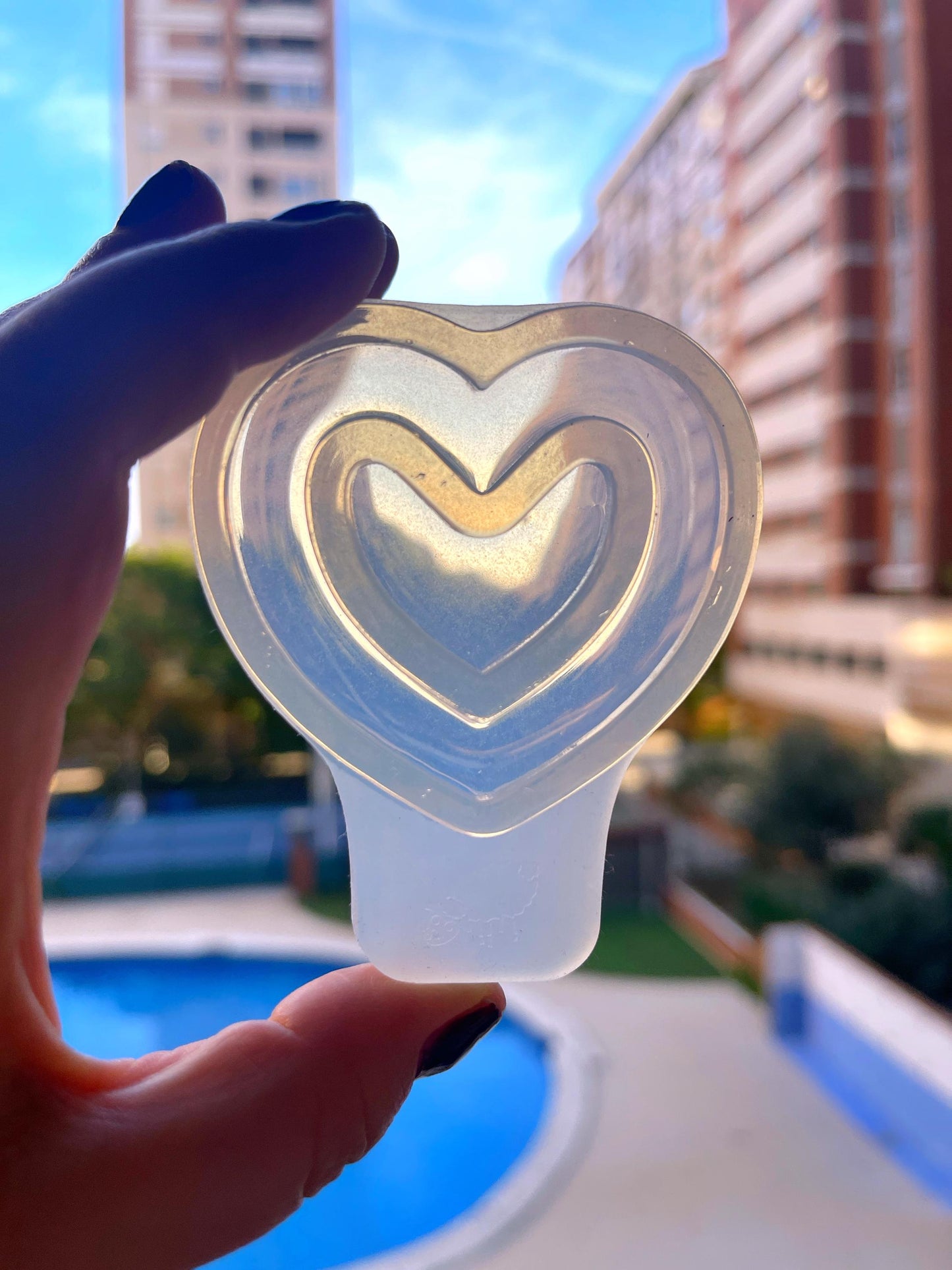 Heart hair clip 5.8 cm. Mold for epoxi and uv resin