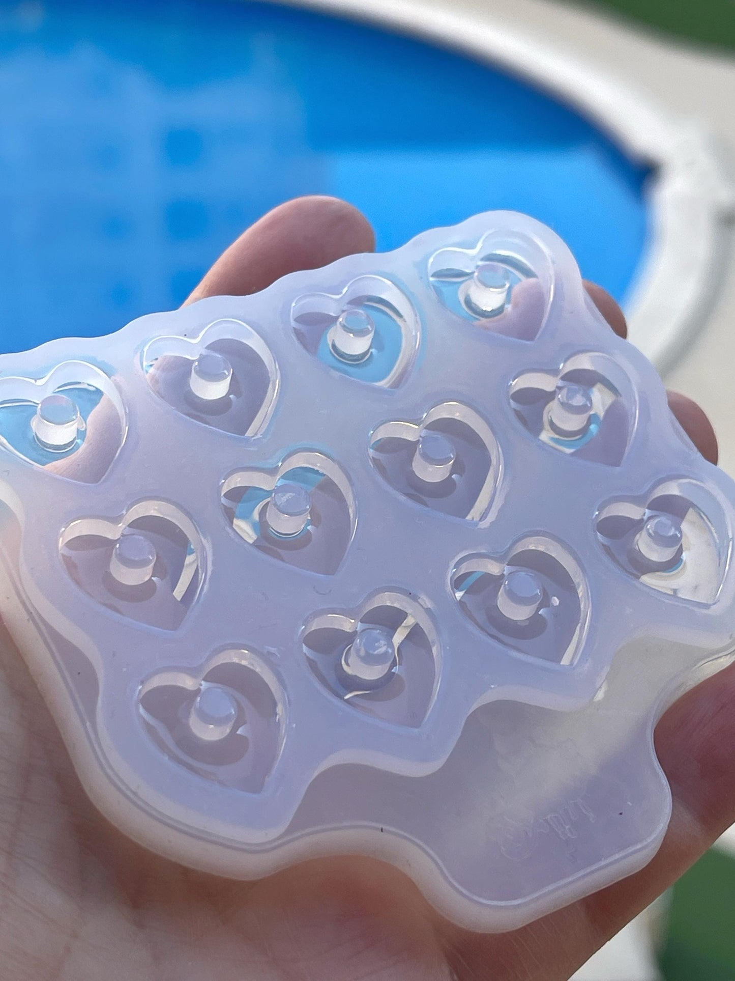 15 mm. Silicone heart earrings.  Mold for epoxy and UV resin. Super glossy resin form. Heart shaped jewelry earrings. Rubber form.