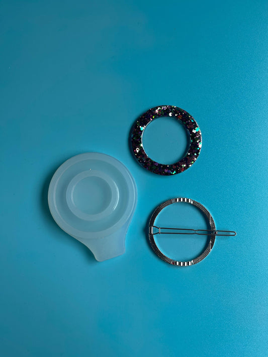 Round Hair Clip 5.8cm Epoxy & UV Resin Mold